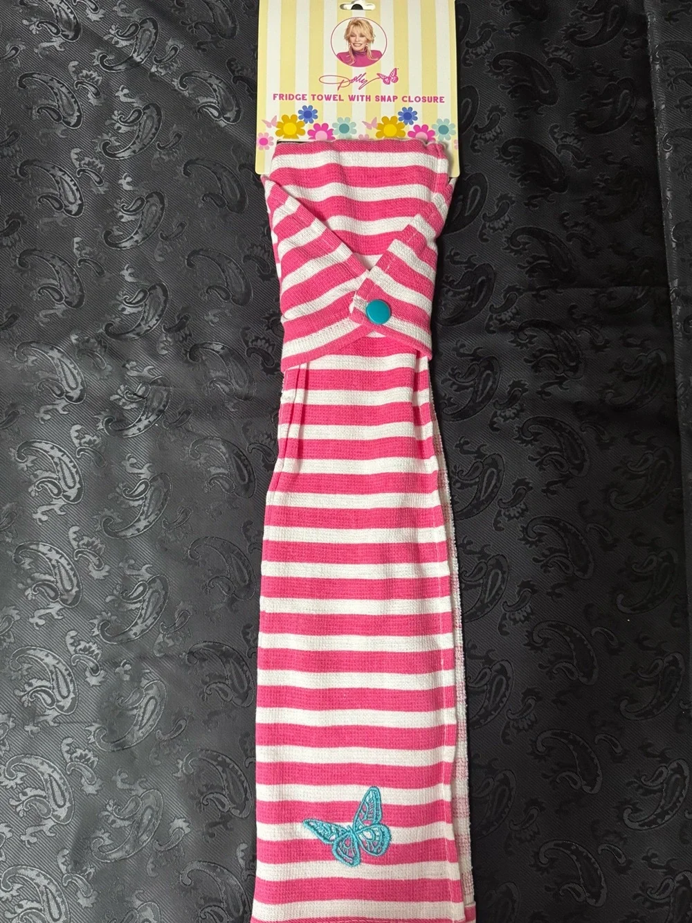 Dolly Parton Fridge Towel With Snap Closure ~ New